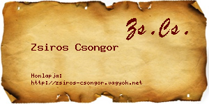 Zsiros Csongor névjegykártya